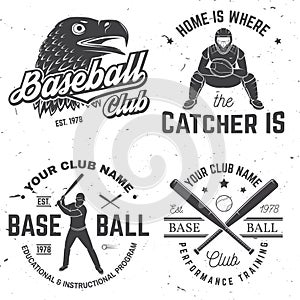 Baseball club badge. Vector illustration. Concept for shirt or logo, print, stamp or tee.