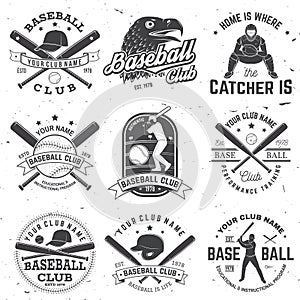 Baseball club badge. Vector illustration. Concept for shirt or logo, print, stamp or tee.