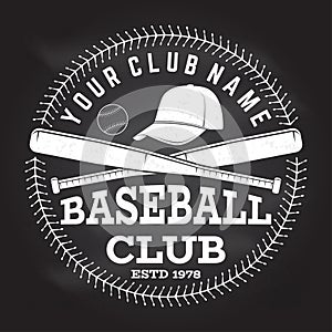 Baseball club badge. Vector illustration. Concept for shirt or logo, print, stamp or tee.