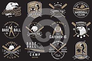 Baseball club badge. Vector illustration. Concept for shirt or logo, print, stamp or tee.