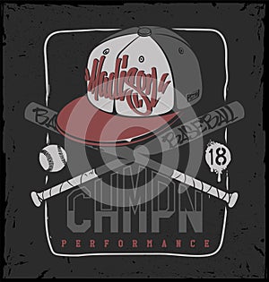 Baseball club, vector print for sportswear