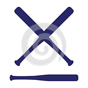 Baseball crossed bats. Criss cross bats. Flat vector illustration photo