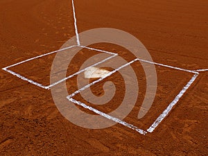 Baseball Diamond Base or Plate White Against Dark Dirt for Competition and Playing Game