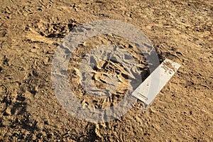 Baseball diamond clay area pitchers mound
