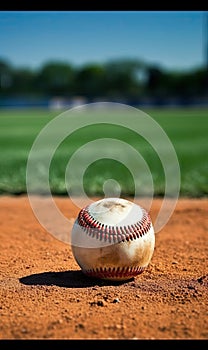 Baseball dirty ball on Pitchers Mound.