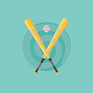 Baseball emblem with bats and ball