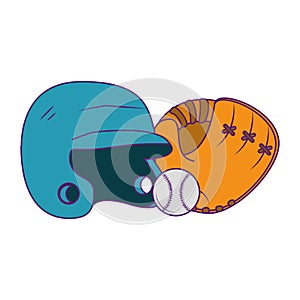 Baseball equiment elements icon cartoon