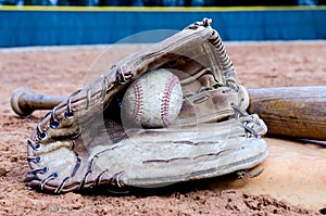 Baseball Equipment on Field