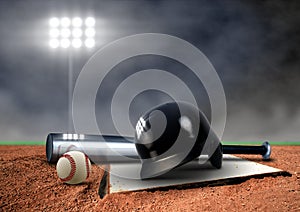 Baseball Equipment under spotlight