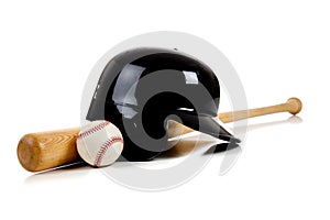 Baseball Equipment On White