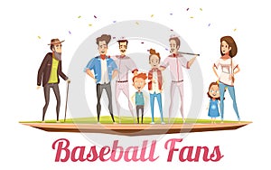 Baseball Fans Family Design Concept