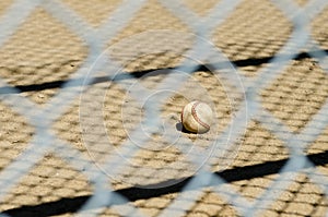 Baseball and fence