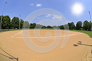 Baseball Field on a Beautiful and Sunny Spring Day