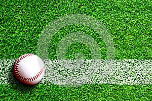 Baseball on Field With Copy Space