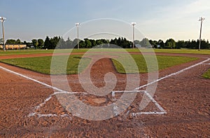 Baseball Field at Dusk photo