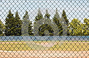 Baseball Field Through Fence