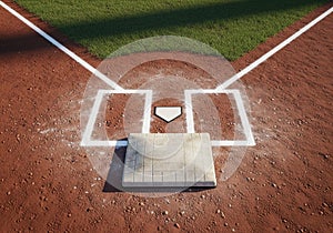 Baseball field home plate scene featuring