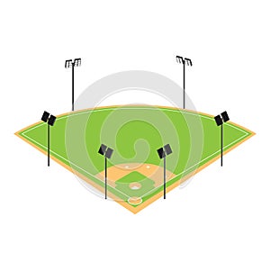 Baseball field icon, isometric style