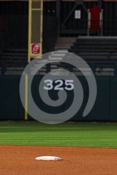 Baseball field view of second base