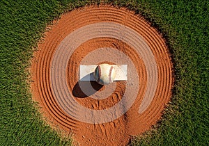 Baseball field pitcher's mound with a