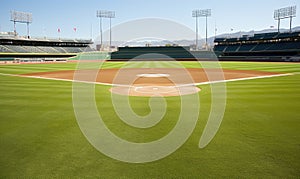 Baseball Field With Pitchers Mound in the Middle