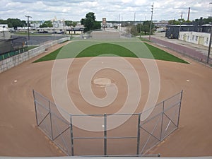 Baseball Field Stadium Seat View of Untouched Sports Baseball Diamond