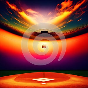 Baseball field, stadium, sport concept, digital . Generative AI photo