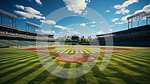 Baseball field stadium sport concept. Generative AI.