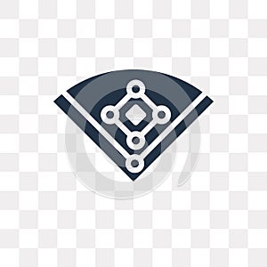 Baseball field vector icon isolated on transparent background, B