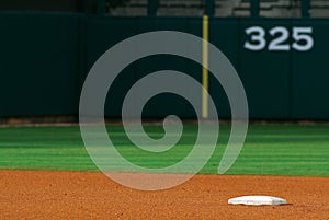 Baseball field view of second base