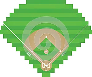 Baseball field on white background