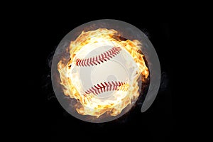 Baseball on fire