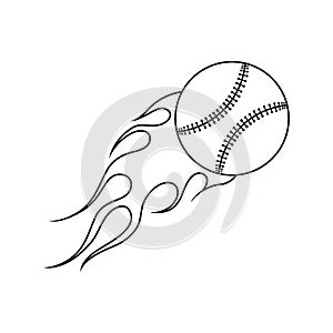Baseball fire ball icon
