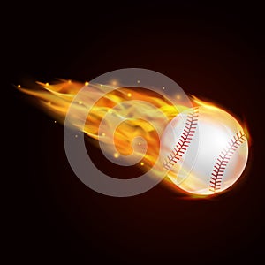 Baseball with fire effect illustration