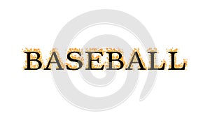 Baseball fire text effect white isolated background
