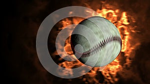 Baseball fireball flying to the camera