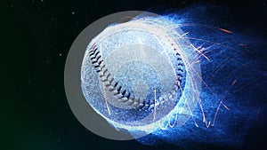 Baseball Flying in Flames 4K Loop