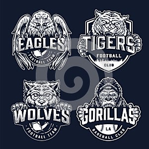 Baseball and football teams sport logos