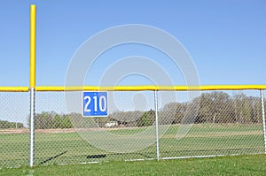 Baseball Foul Pole and Outfield Fence