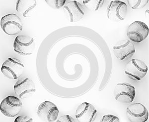 Baseball frame isolated on black and white background