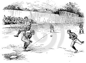 Baseball game I Antique Sport Illustrations