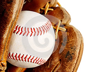 Baseball with glove