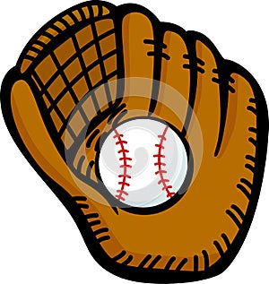 baseball glove and ball vector illustration