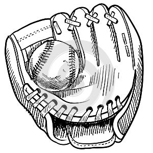 Baseball glove drawing