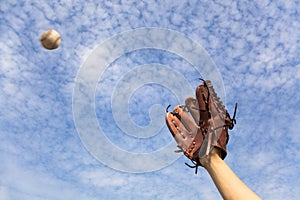 Baseball glove and ready to catching
