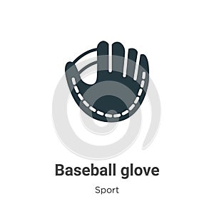 Baseball glove vector icon on white background. Flat vector baseball glove icon symbol sign from modern sport collection for