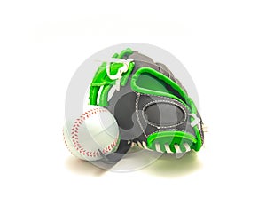 Close-up leather tee-ball or youth baseball gloves, mitt isolate don white background