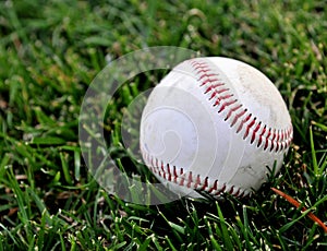 Baseball on grass
