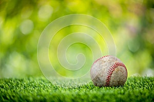 Baseball on grass