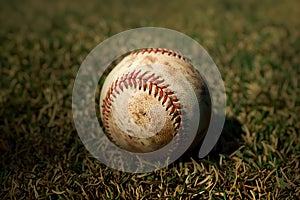 Baseball Grass Field Closeup Ball Seams Ground Summer Sunlight Sports Player